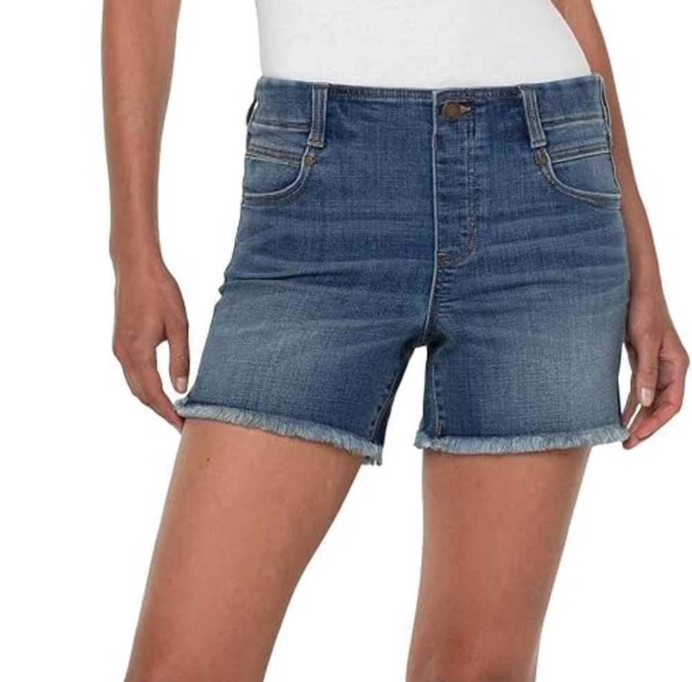 NWT Liverpool Jeans 14/32 The Gia Glider Shorts Frayed Hem Cutoff Harris Womens
